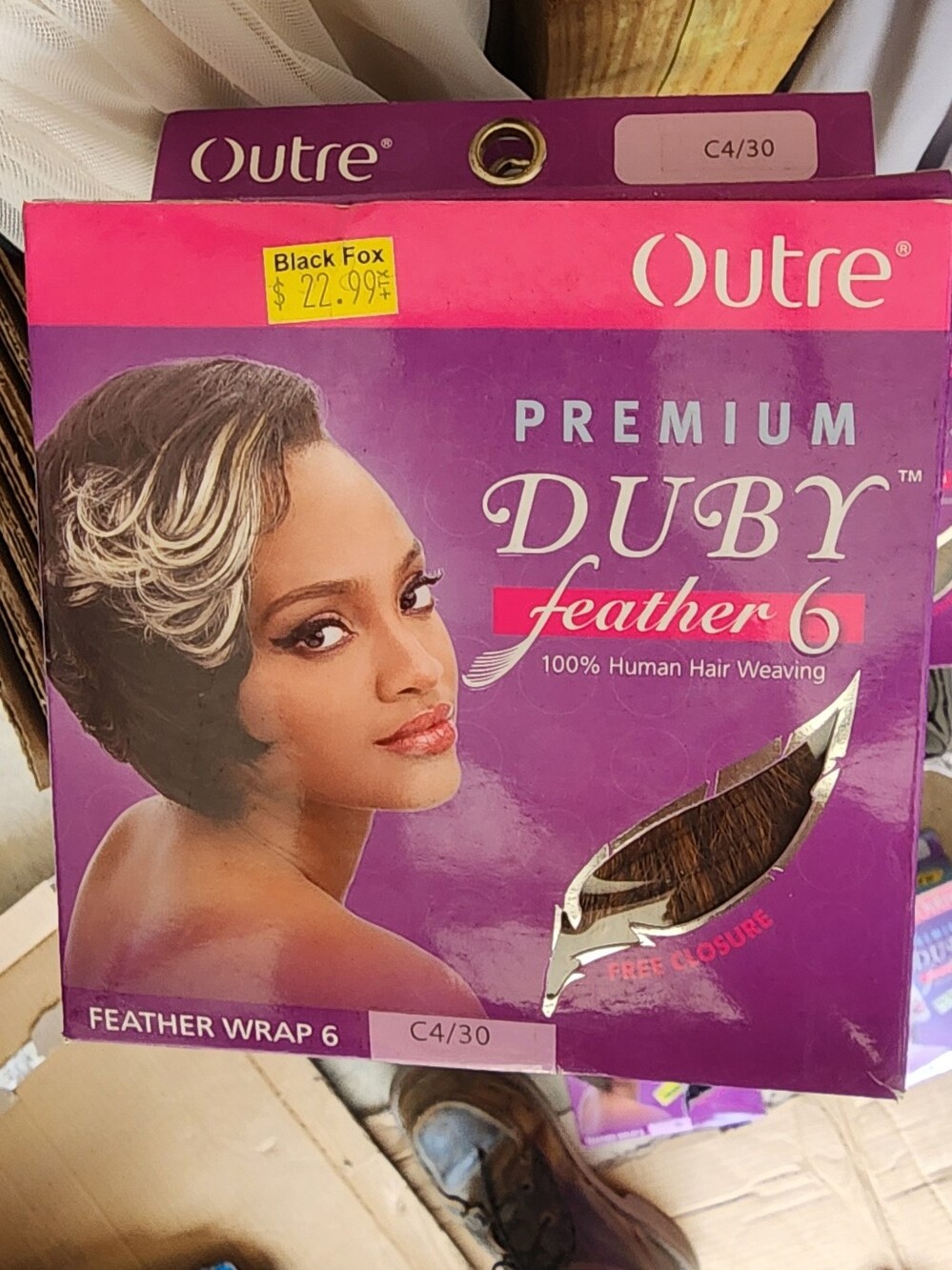 Premium Duby Feather 6 Human Hair Weave - C4/30 Brown 4 Boxes